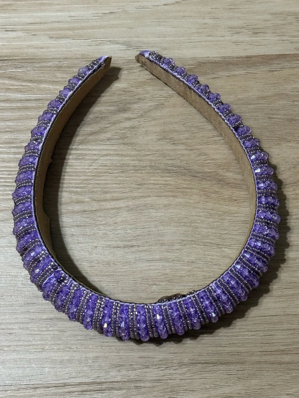 Source Unknown Lavender Beaded Padded Headband